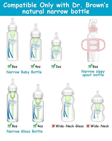 Silicone Nipple for Dr. Brown’s Natural Flow Level 2 Narrow Baby Bottle, Medium Flow, 3m+, 6 Count in Saudi Arabia