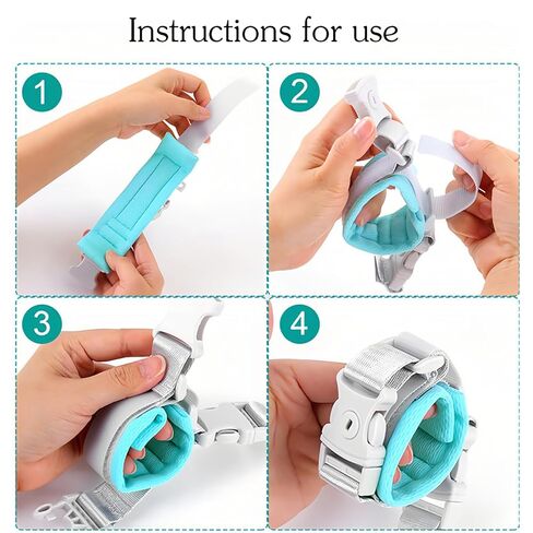 Toddler Harness Leash, 2-in-1 Anti Lost Leash with Safety Lock & Adjustable Wrist Link, 6.6ft Rein for Kids 1-3 Years, Baby Security Harness for Crowded Places, Travel, Shopping (Blue) in Kuwait