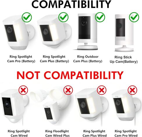 حامل جداري قابل للتعديل متوافق مع Ring Spotlight Cam Pro/Plus (بطارية)، كاميرا Ring Stick Up Cam (بطارية)، حامل كاميرا أمان خارجي مع حزام للتثبيت على الحائط أو العمود أو الشجرة in Kuwait