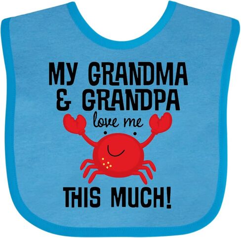 inktastic Grandma Grandpa Love Me Boys Baby Bib in Kuwait