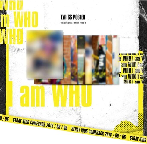 الألبوم المصغر الثاني لـ STRAY KIDS - أنا من [ WHO Ver. ] قرص مضغوط + كتاب صور + بطاقة صور + ملصق كلمات + مرآة in Kuwait