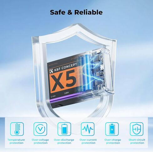 بطارية K&F CONCEPT 360x5 وحقيبة شاحن بطارية X5 المحدثة متوافقة مع Insta 360x5 in Kuwait