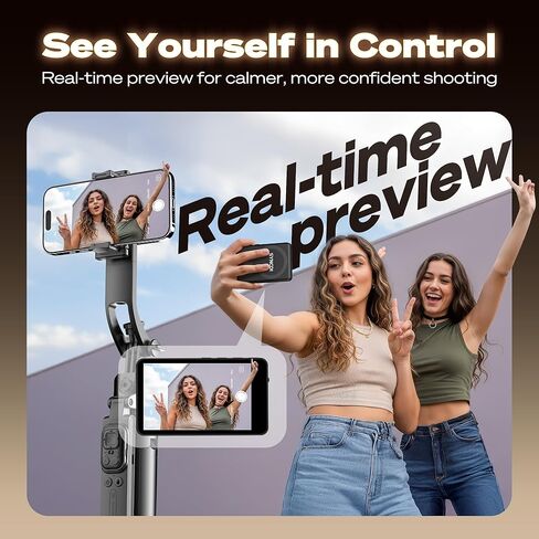 شاشة SYNCO XView Selfie لسلسلة iPhone 7-17، شاشة P2P لاسلكية خاصة آمنة، شاشة كاميرا خلفية مغناطيسية 4K/1080p مع نطاق 164FT للبث المباشر على YouTube TikTok (أسود) in Saudi Arabia