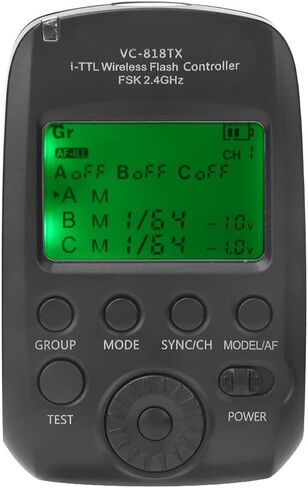 Akozon VC 818TX I TTL Highspeed Sync Flash Trigger 2.4G Transmitter، مشغل فلاش متقدم متعدد الوظائف متوافق مع مجموعة متنوعة من الكاميرا in Kuwait