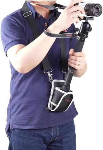 Nicama MTB1 Camera Monopod Shoulder Neck Sling Strap/Unipod Tripod Belt Waist Bag, Weight Support for Gimbal Stabilizer DJI Ronin-S, Zhiyun Crane, Moza Air Hold Gimbal Easier and Longer (Black) in Kuwait