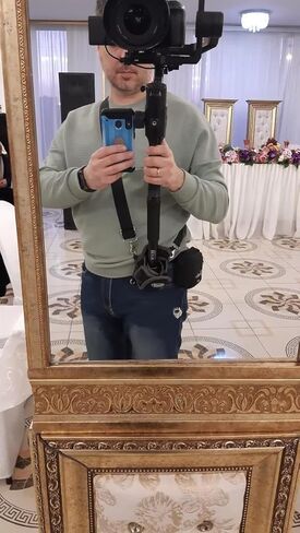 Nicama MTB1 Camera Monopod Shoulder Neck Sling Strap/Unipod Tripod Belt Waist Bag, Weight Support for Gimbal Stabilizer DJI Ronin-S, Zhiyun Crane, Moza Air Hold Gimbal Easier and Longer (Black) in Kuwait