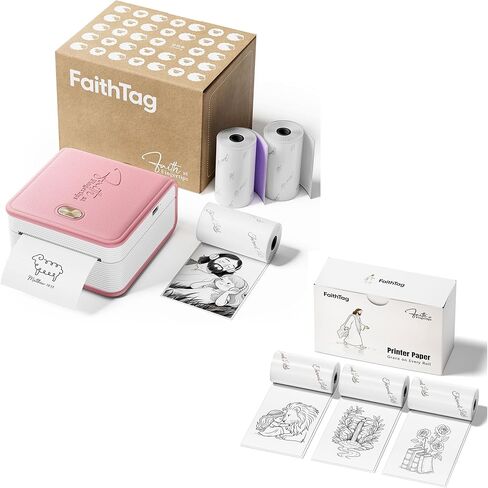 FaithTag Bible Study Mini Printer F21 Kit with 3 Rolls of 2" White Stickers in Kuwait