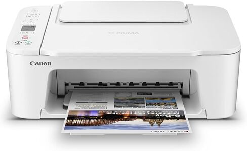 طابعة Canon PIXMA TS3720 لاسلكية الكل في واحد مع وحدة تغذية تلقائية للمستندات والطباعة المحمولة والنسخ والفاكس والماسح الضوئي باللون الأبيض 6671C022 (متجددة) مع كابل الطابعة ومجموعة برامج الأعمال الصغيرة in Kuwait