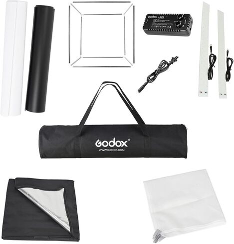 خيمة Godox Mini LED للتصوير الفوتوغرافي في الاستوديو مقاس 80 × 80 × 80 سم LSD80 2 قطعة شريط مصابيح LED قوة 40 وات 10000 ~ 11000 لومن مع حقيبة حمل in Kuwait