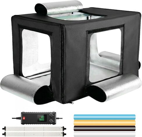Light Box for Photography Handheld Live Streaming 24x16x16inch Photo Studio Bi-Color Dimmable LED Shooting Tent Cube Box with 4 Color Backdrops,336Pcs LED Lights 3200-6500K Photo Lighting Booth in Kuwait
