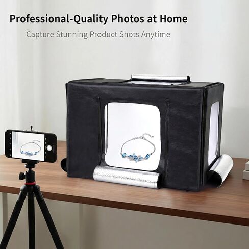 Light Box for Photography Handheld Live Streaming 24x16x16inch Photo Studio Bi-Color Dimmable LED Shooting Tent Cube Box with 4 Color Backdrops,336Pcs LED Lights 3200-6500K Photo Lighting Booth in Kuwait