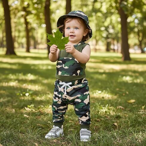 Baby Boy Camo Sleeveless Bodysuit Pants Set 0-18 Months in Saudi Arabia