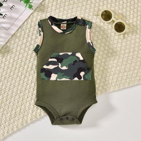 Baby Boy Camo Sleeveless Bodysuit Pants Set 0-18 Months in Saudi Arabia