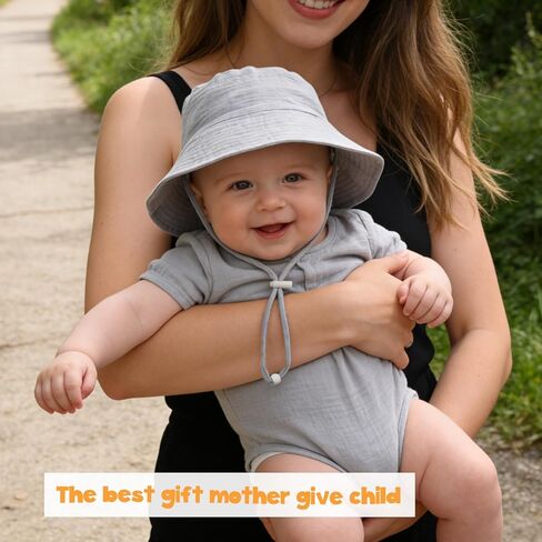 Baby Sun Hat Infant Toddler Summer Bucket Hat, Medical Cotton Yarn Sun Hats for Baby Boys Girls in Saudi Arabia