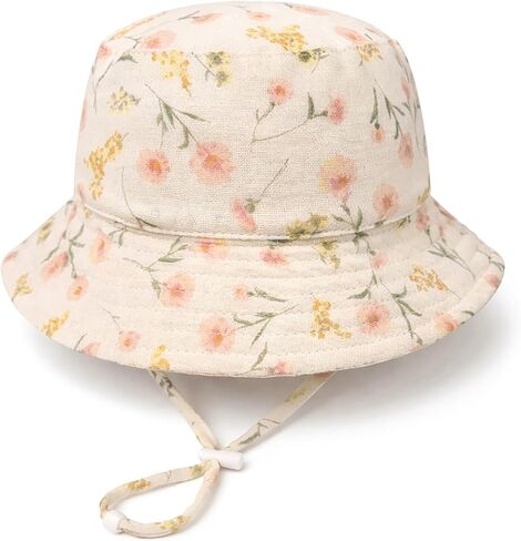 Baby Sun Hat Infant Toddler Summer Bucket Hat, Medical Cotton Yarn Sun Hats for Baby Boys Girls in Kuwait
