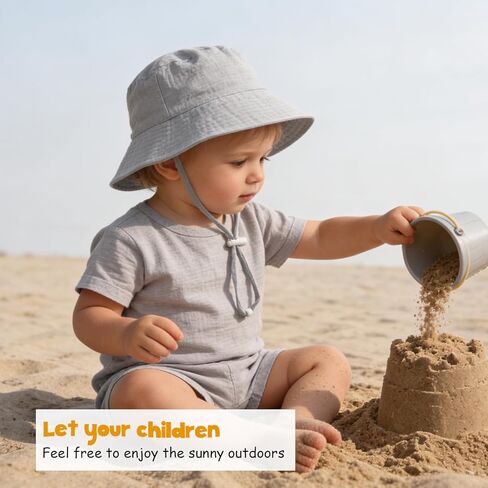 Baby Sun Hat Infant Toddler Summer Bucket Hat, Medical Cotton Yarn Sun Hats for Baby Boys Girls in Saudi Arabia