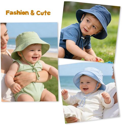 Baby Sun Hat Infant Toddler Summer Bucket Hat, Medical Cotton Yarn Sun Hats for Baby Boys Girls in Saudi Arabia