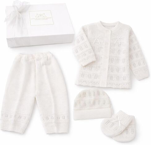 Newborn Coming Home Outfit Baby Gift Set Handmade Knit 4 Piece First Outfit Boy Girl 0-3M in Saudi Arabia