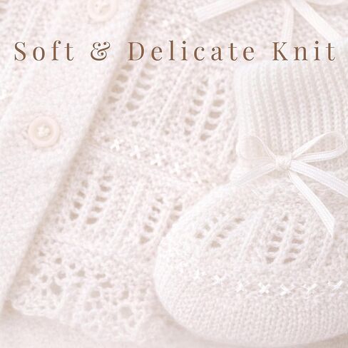 Newborn Coming Home Outfit Baby Gift Set Handmade Knit 4 Piece First Outfit Boy Girl 0-3M in Saudi Arabia