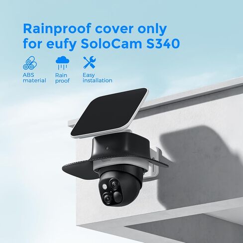 غطاء المطر Eufy SoloCam S340، درع ABS متين مقاوم للطقس - كاميرا أمان خارجية حماية من الشمس لملحقات الكاميرا الشمسية S340 اللاسلكية in Kuwait
