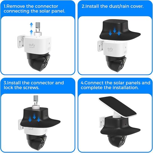 غطاء المطر Eufy SoloCam S340، درع ABS متين مقاوم للطقس - كاميرا أمان خارجية حماية من الشمس لملحقات الكاميرا الشمسية S340 اللاسلكية in Kuwait