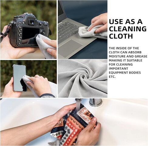 Camera Wrap, Anti-Scratch Protective Wrap, Lens pouche, Magic Self-Adhesive Cloth, Lens Protector, Washable Universal Storage Cloth for DSLR, Smartphones, Laptops, Cosmetic, Household Items in Kuwait