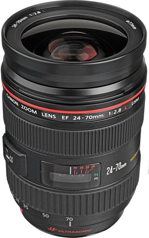 مجموعة عدسات Canon EF 24-70mm f/2.8L USM | زاوية واسعة من سلسلة L إلى تكبير تليفوتوغرافي مع فتحة ثابتة f/2.8 والتركيز البؤري التلقائي USM من النوع الدائري السريع | رائع لحفلات الزفاف والمناسبات (8014A002) + مجموعة الفلتر + المزيد in Kuwait