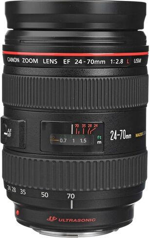 مجموعة عدسات Canon EF 24-70mm f/2.8L USM | زاوية واسعة من سلسلة L إلى تكبير تليفوتوغرافي مع فتحة ثابتة f/2.8 والتركيز البؤري التلقائي USM من النوع الدائري السريع | رائع لحفلات الزفاف والمناسبات (8014A002) + مجموعة الفلتر + المزيد in Kuwait