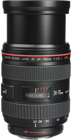 مجموعة عدسات Canon EF 24-70mm f/2.8L USM | زاوية واسعة من سلسلة L إلى تكبير تليفوتوغرافي مع فتحة ثابتة f/2.8 والتركيز البؤري التلقائي USM من النوع الدائري السريع | رائع لحفلات الزفاف والمناسبات (8014A002) + مجموعة الفلتر + المزيد in Kuwait