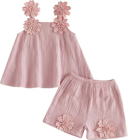 Yoawdats Toddler Baby Girl Clothes Plaid Ruffle Sleeveless Tops with Bloomer 2PCS Suit Infant Girl Summer Outfits 0-24 Months in Saudi Arabia