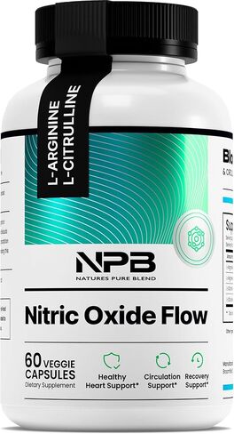 Nature's Pure Blend Nitric Oxide Supplement L-Arginine - Blood Pressure Support - 1500MG - Nitric Oxide - Nitric Oxide Booster - Amino Energy - Preworkout for Men, Muscle Growth, Energy in Saudi Arabia
