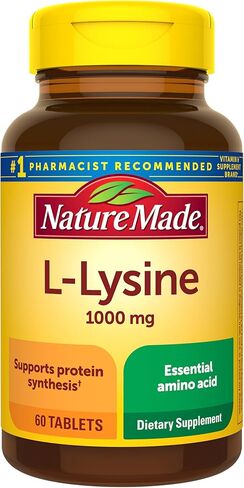Nature Made Extra Strength L-Lysine 1000 mg Tablets, 60 Count for Protein Synthesis in Kuwait