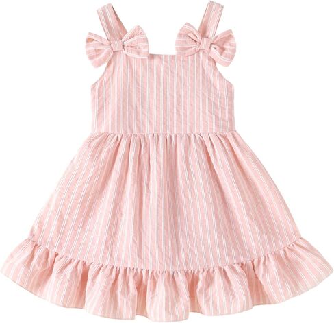 Infant Baby Girl Beach Sundress Casual Sleeveless Smocked Boho Dress Halter Ruffle Toddler Summer Outfits in Kuwait