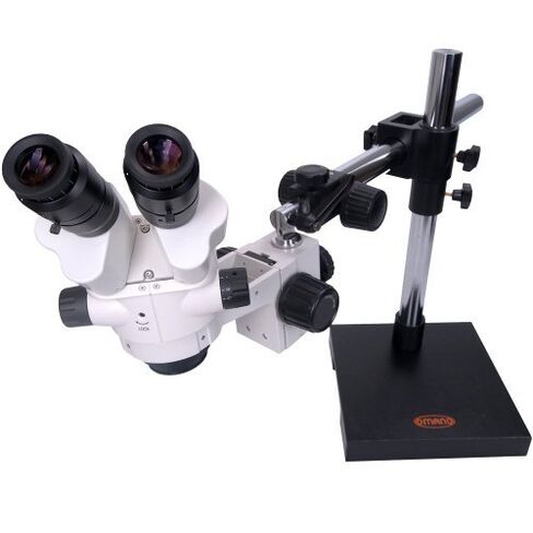 عمانو OM2300S-V10-7.5X-45X - منظار - مجهر فحص ستيريو تكبير - حامل ذراع واحد ممتاز - شريط تمديد 4 بوصة - ضوء حلقة LED in Kuwait