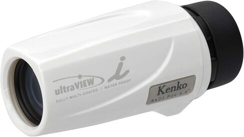 Kenko 230008 Ultra View I أحادي العين 8x21FMC 8x 21 ملم عيار مقاوم للماء بالكامل ومطلي بالكامل باللون الأبيض in Kuwait