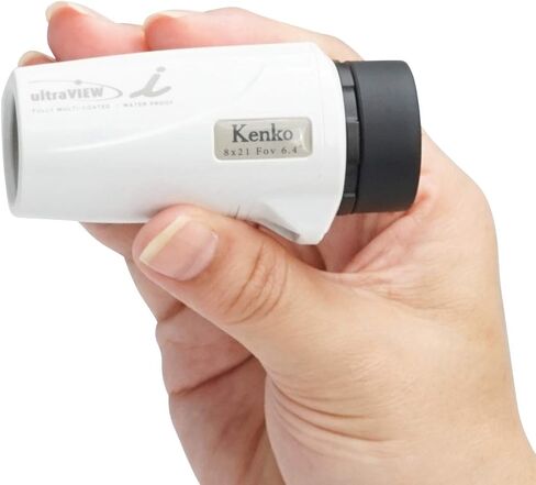 Kenko 230008 Ultra View I أحادي العين 8x21FMC 8x 21 ملم عيار مقاوم للماء بالكامل ومطلي بالكامل باللون الأبيض in Kuwait