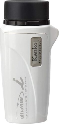Kenko 230008 Ultra View I أحادي العين 8x21FMC 8x 21 ملم عيار مقاوم للماء بالكامل ومطلي بالكامل باللون الأبيض in Kuwait