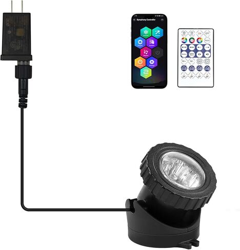 أضواء البركة تحت الماء RGB، أضواء نافورة غاطسة LED فائقة السطوع، أضواء المناظر الطبيعية الملونة، التحكم في تطبيق بلوتوث IP68 مقاوم للماء للأسماك حوض السمك، حوض السباحة، ساحة الحديقة (مجموعة من 8) in Kuwait