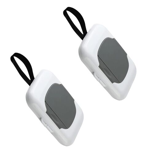 2Pcs Travel Wipes Case, Wipe Dispenser, Portable Refillable Wipe Container,Reusable Travel Baby Wipes Case, Wipe Holder for Diaper in Kuwait