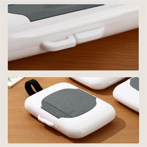 2Pcs Travel Wipes Case, Wipe Dispenser, Portable Refillable Wipe Container,Reusable Travel Baby Wipes Case, Wipe Holder for Diaper in Kuwait