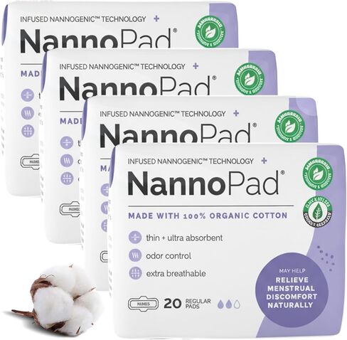 Organic Panty Liners for Women - 100% Organic Cotton Pantiliners for Daily Use - Unscented, No Dyes, No Chlorine, Hypoallergenic - Ultra-Thin, Light Absorbency - (1 Pack, 18 Count) 6.1″ in Saudi Arabia