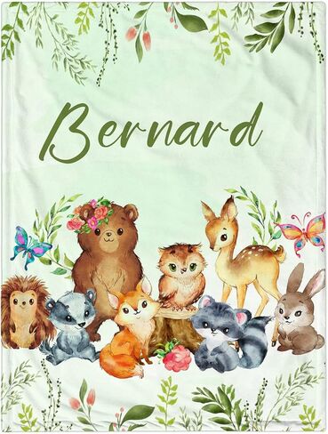 Personalized Baby Blanket for Girls, Custom Baby Blanket with Name Super Soft Personalized Name Blankets for Kids, Custom Animal Blankets for Infant Toddler, Babys Gifts for Birthday in Saudi Arabia