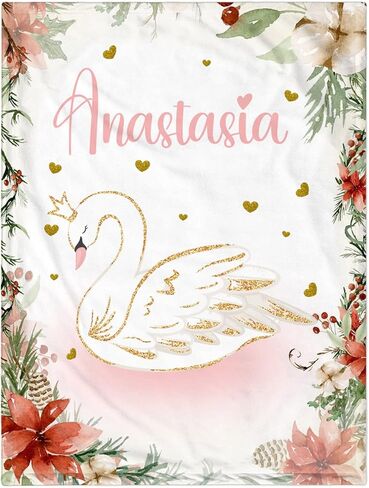 Personalized Baby Blanket for Girls, Custom Baby Blanket with Name Super Soft Personalized Name Blankets for Kids, Custom Animal Blankets for Infant Toddler, Babys Gifts for Birthday in Saudi Arabia