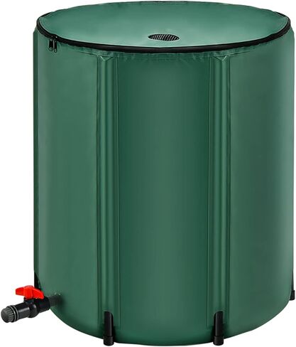 Goplus 60 Gallon Collapsible Rain Barrel, Portable Rain Barrels to Collect Rainwater from Gutter, Rainwater Collection System, Water Storage Tank Catcher Container with Filter Spigot in Saudi Arabia