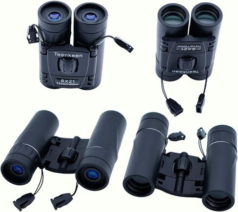8x21 Compact Binoculars for Adults & Kids, Portable Foldable Telescope with BAK4 Prism & FMC Coating, Lightweight Pocket Binoculars for Bird Watching, Sports, Travel, Theatre, Gifts in Kuwait