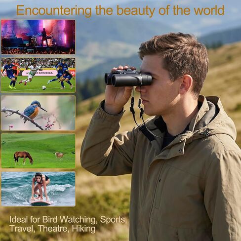 8x21 Compact Binoculars for Adults & Kids, Portable Foldable Telescope with BAK4 Prism & FMC Coating, Lightweight Pocket Binoculars for Bird Watching, Sports, Travel, Theatre, Gifts in Kuwait