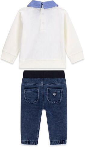 GUESS Baby Boys' Long Sleeve Sweatshirt and Knit Denim Pant in Saudi Arabia