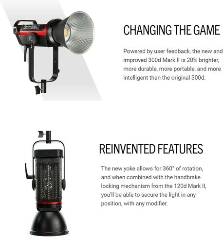 Aputure 300d II 300d Mark II LED Video Camera Light,350W CRI/TLCI 96+ 55000lux@0.5M COB Light 8 Built-in Lighting Effects,Sidus Link App with Carrying Bag in Kuwait