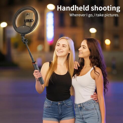 حلقة إضاءة سيلفي مقاس 10 بوصات مع حامل ثلاثي القوائم مقاس 64 بوصة، حلقة إضاءة قابلة لإعادة الشحن مع حامل هاتف وجهاز تحكم عن بعد، درجة حرارة اللون وسطوع قابلة للتعديل، بطارية 5000 مللي أمبير في الساعة، بث مباشر، مكياج، سفر، ألعاب in Kuwait