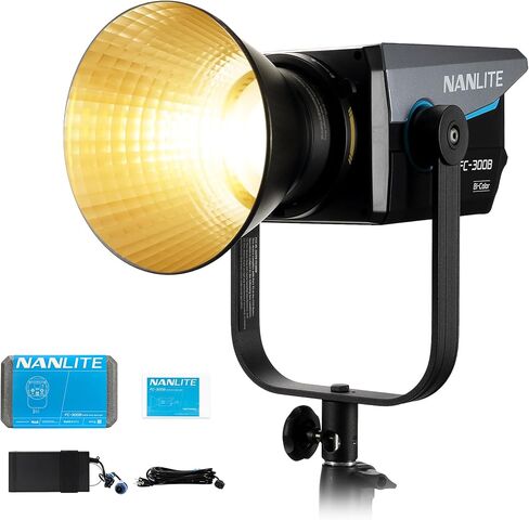 NANLITE FC-300B 350w LED Video Light، CRI 96+ 2,700K-6,500K ضوء تصوير ثنائي اللون مع حامل Bowens، أوضاع FX، التحكم في التطبيق للاستوديو، صناعة الأفلام، الصورة، إنشاء محتوى YouTube in Kuwait